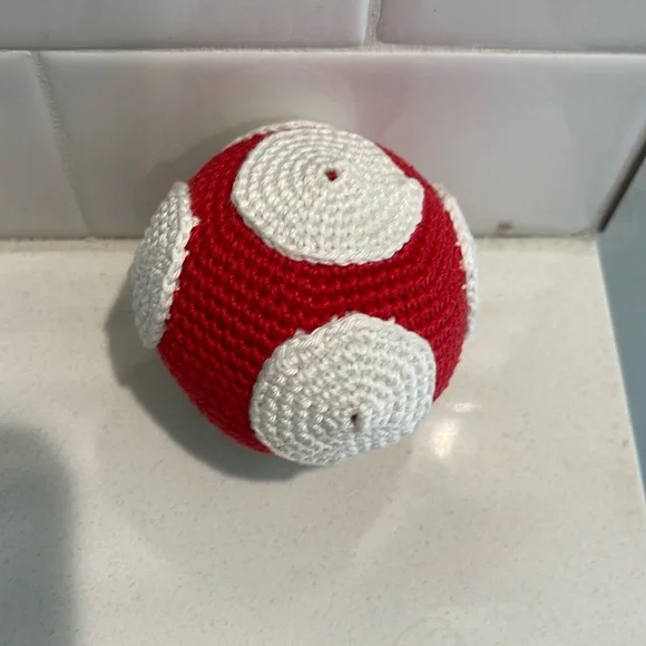 Handcrafted Mario Super Mushroom Figure Holiday Decor Amigurui Crochet Toy - Picture 5 of 8